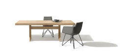 Tema Auszugtisch mit Holzwange 250 x 100 cm + 100 cm