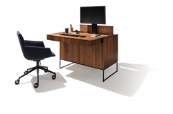 Filigno Sekretär PC Holz, Metallrahmengestell 120 cm breit |24